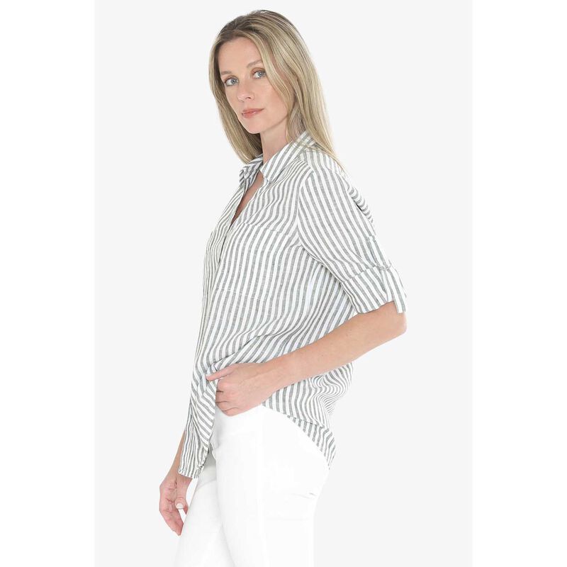 Jump Stripe Linen Shirt image number 1